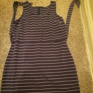 Old Navy navy blue white stripe dress XXL